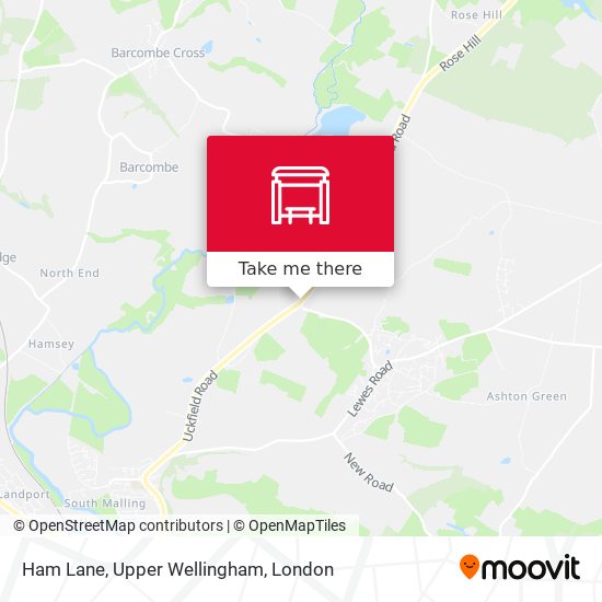 Ham Lane, Upper Wellingham map