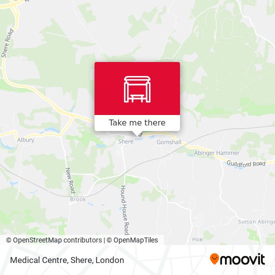 Medical Centre, Shere map