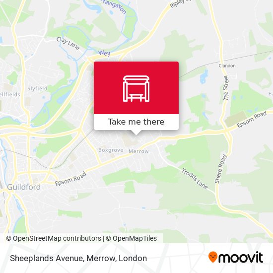 Sheeplands Avenue, Merrow map