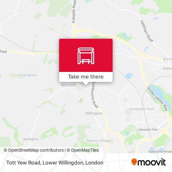 Tott Yew Road, Lower Willingdon map