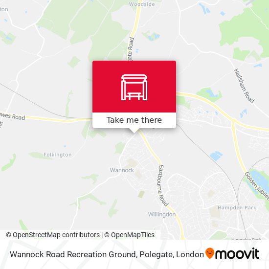Wannock Road Recreation Ground, Polegate map