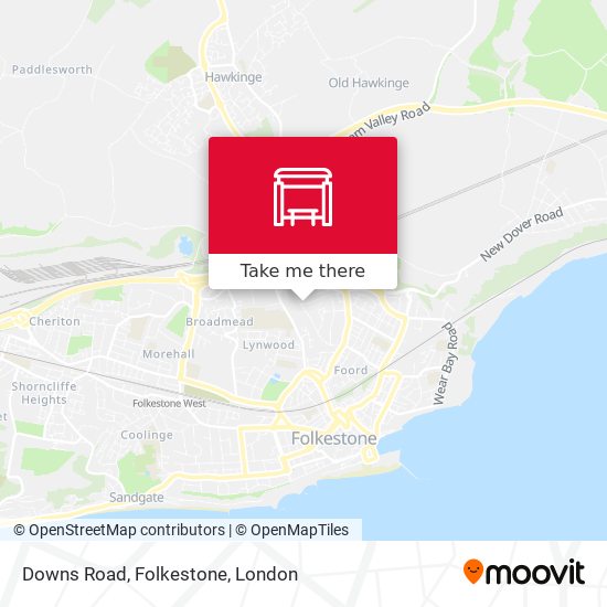 Downs Road, Folkestone map