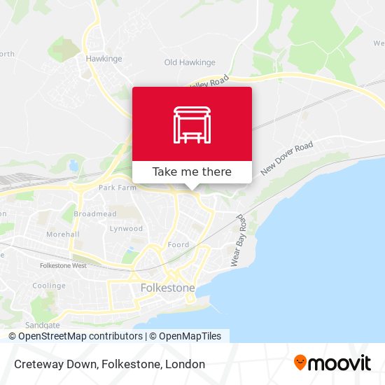 Creteway Down, Folkestone map