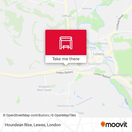 Houndean Rise, Lewes map