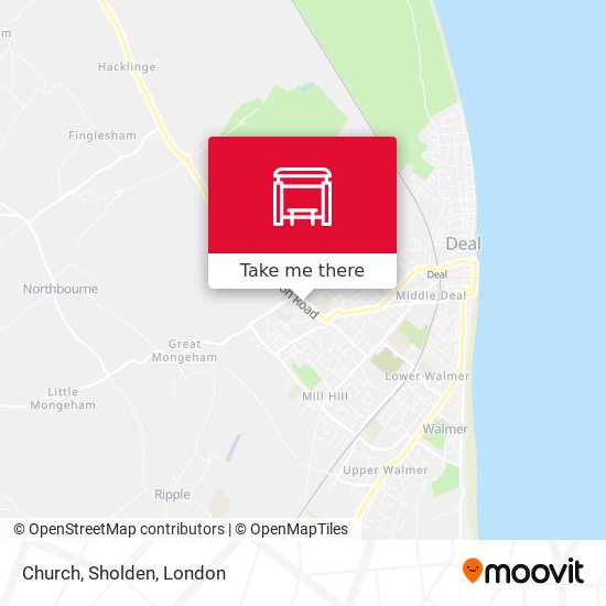 Church, Sholden map
