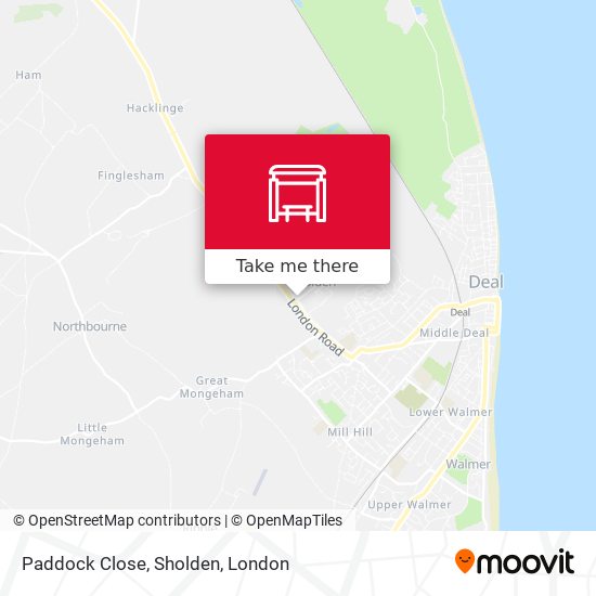 Paddock Close, Sholden map