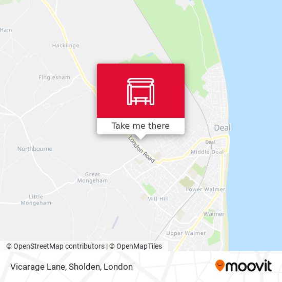 Vicarage Lane, Sholden map