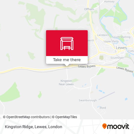 Kingston Ridge, Lewes map