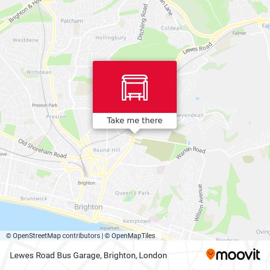 Lewes Road Bus Garage, Brighton map