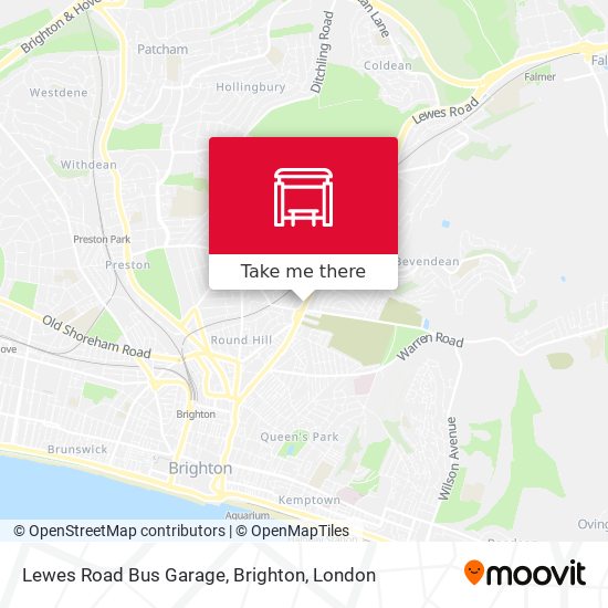 Lewes Road Bus Garage, Brighton map