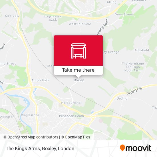 The Kings Arms, Boxley map