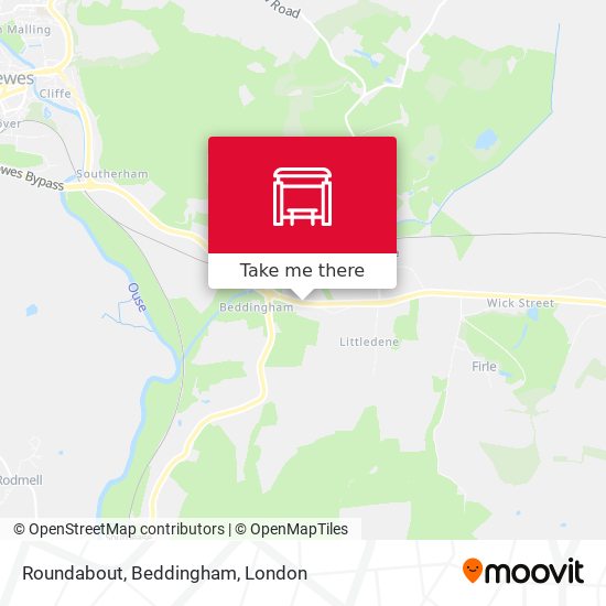 Roundabout, Beddingham map