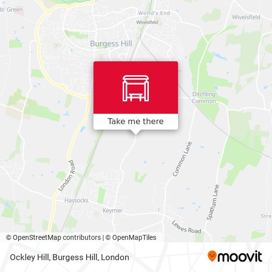 Ockley Hill, Burgess Hill map
