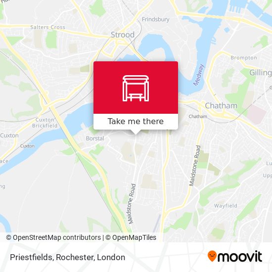 Priestfields, Rochester map