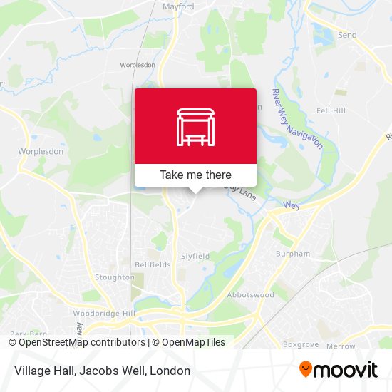 Village Hall, Jacobs Well map
