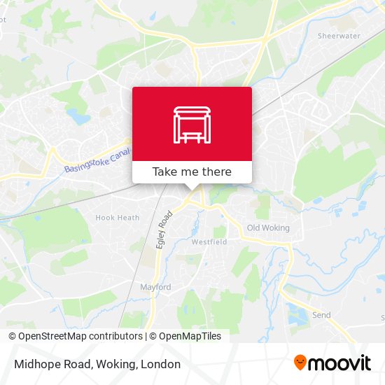Midhope Road, Woking map