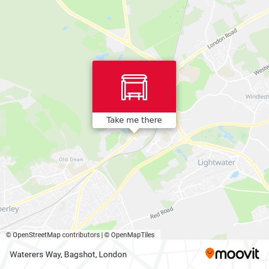 Waterers Way, Bagshot map