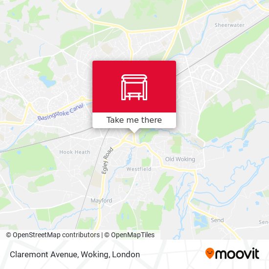 Claremont Avenue, Woking map
