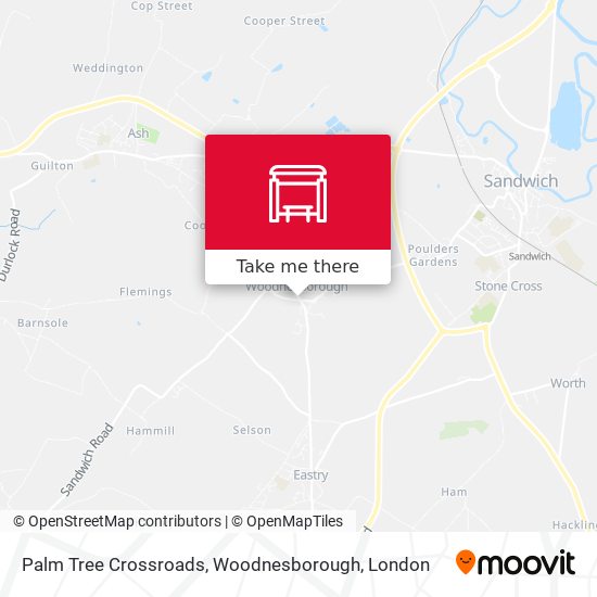 Palm Tree Crossroads, Woodnesborough map