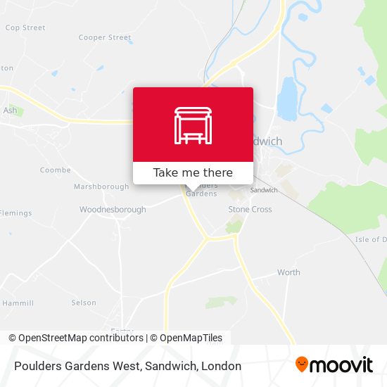 Poulders Gardens West, Sandwich map