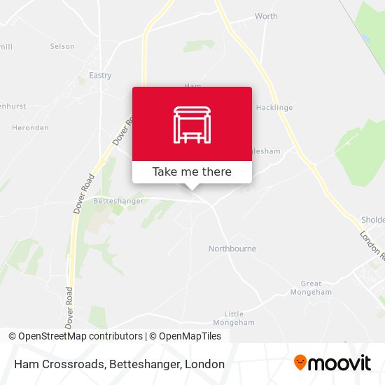 Ham Crossroads, Betteshanger map