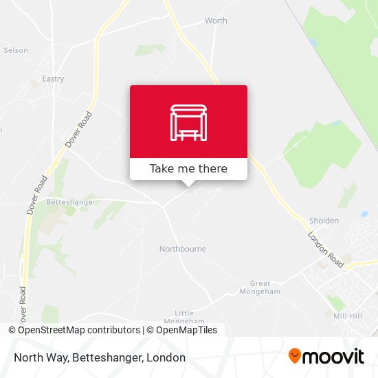 North Way, Betteshanger map