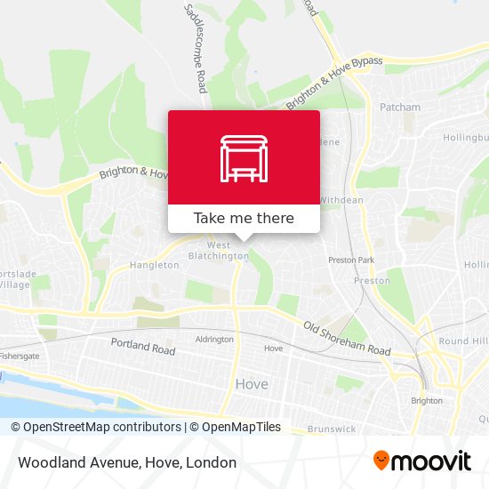 Woodland Avenue, Hove map