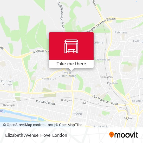 Elizabeth Avenue, Hove map