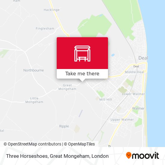 Three Horseshoes, Great Mongeham map