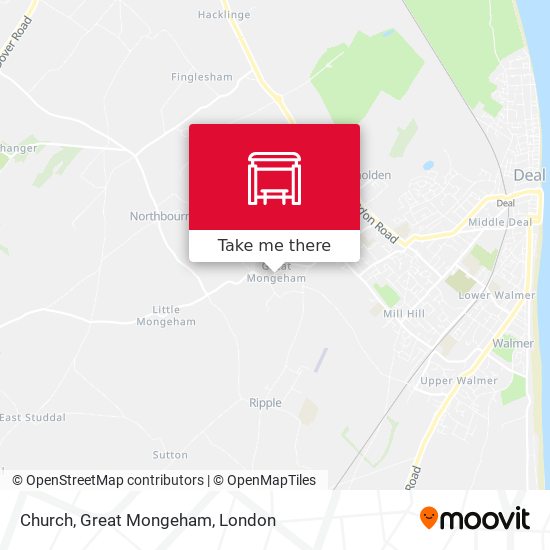 Church, Great Mongeham map