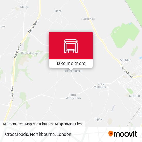 Crossroads, Northbourne map