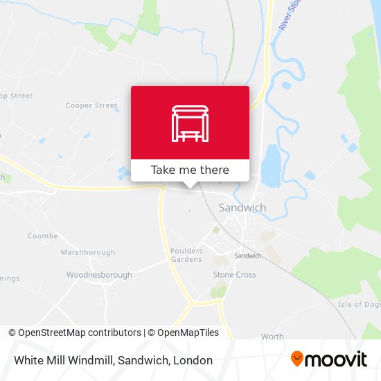 White Mill Windmill, Sandwich map