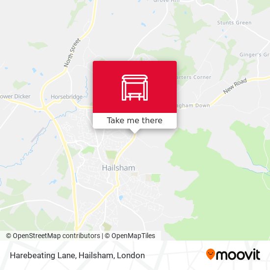 Harebeating Lane, Hailsham map