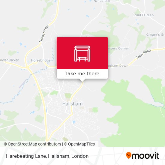 Harebeating Lane, Hailsham map