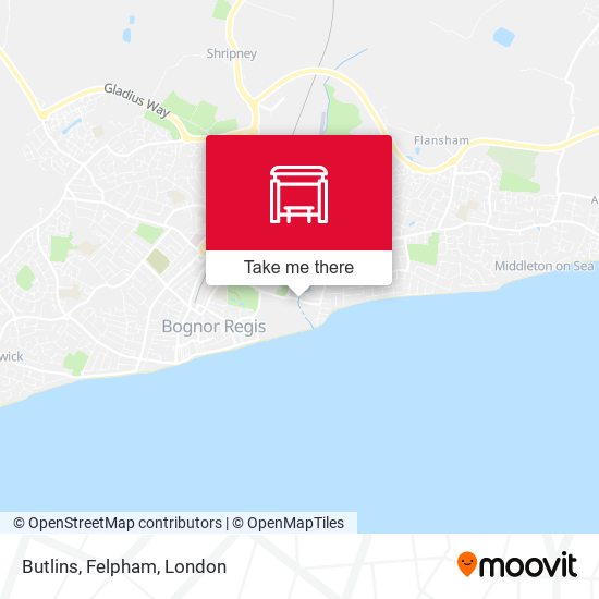 Butlins, Felpham map
