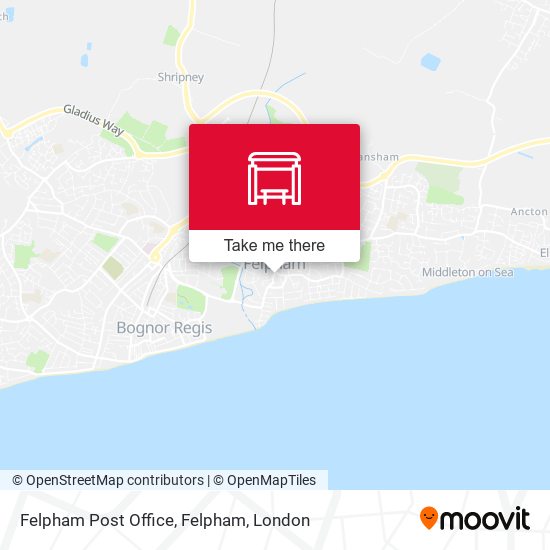 Felpham Post Office, Felpham map