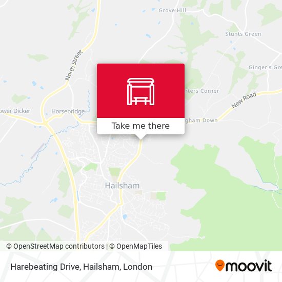 Harebeating Drive, Hailsham map