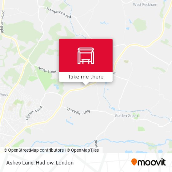 Ashes Lane, Hadlow map