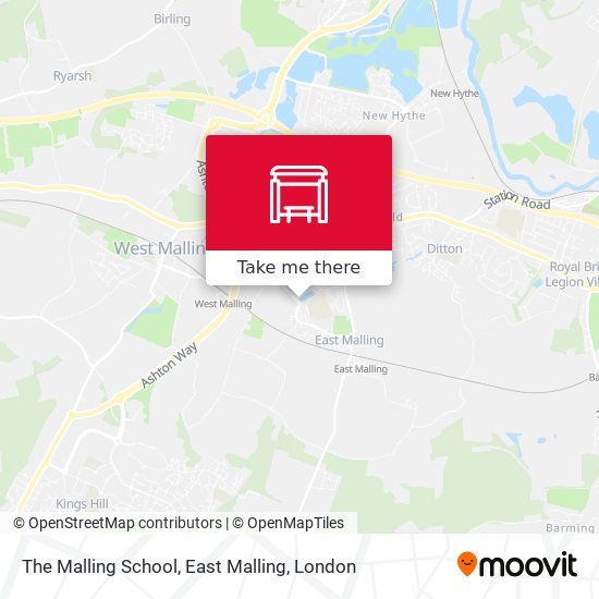 The Malling School, East Malling map