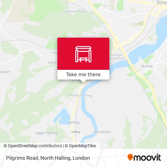 Pilgrims Road, North Halling map