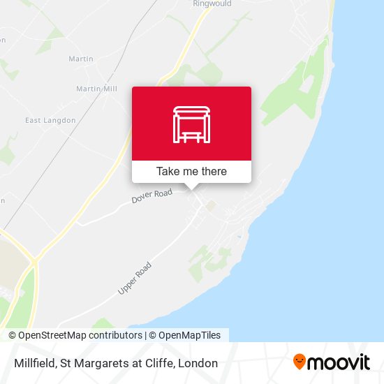 Millfield, St Margarets at Cliffe map