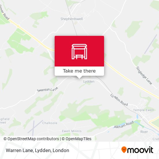Warren Lane, Lydden map