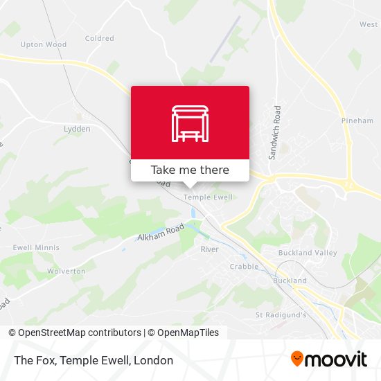 The Fox, Temple Ewell map
