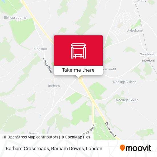 Barham Crossroads, Barham Downs map