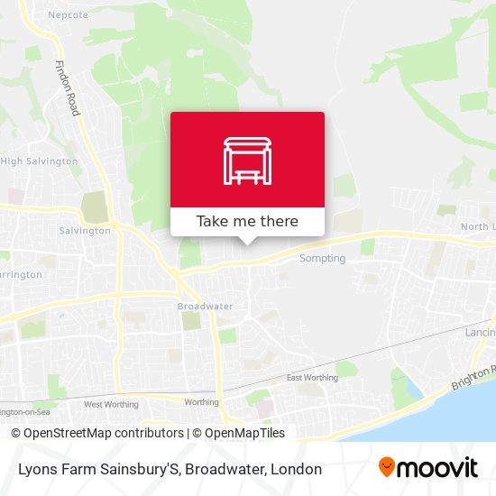 Lyons Farm Sainsbury'S, Broadwater map