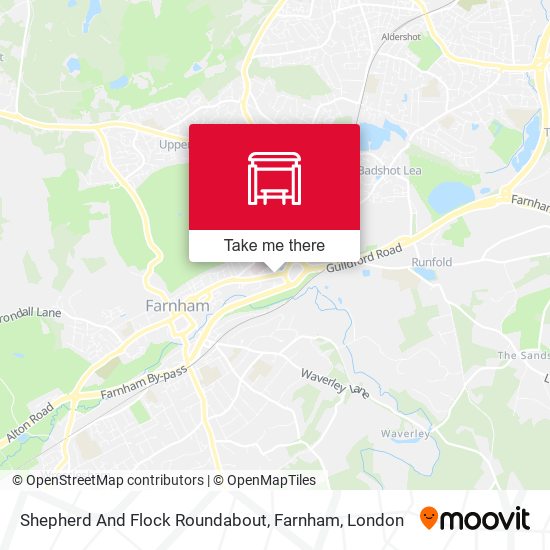 Shepherd And Flock Roundabout, Farnham map