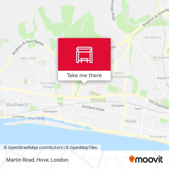 Martin Road, Hove map