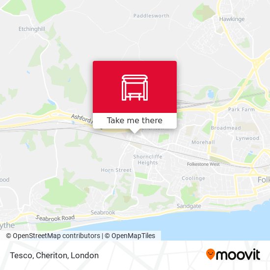 Tesco, Cheriton map