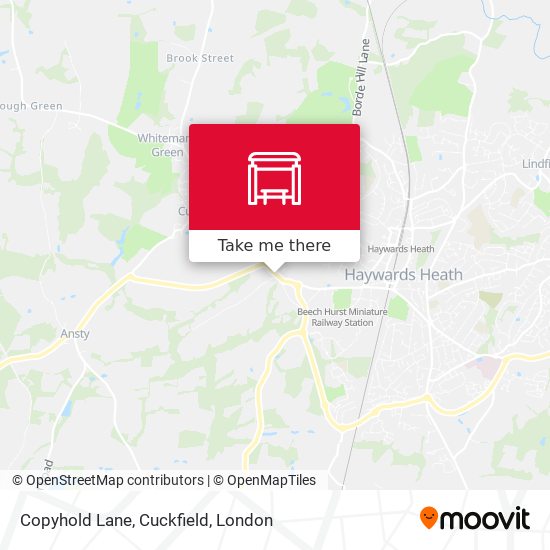 Copyhold Lane, Cuckfield map