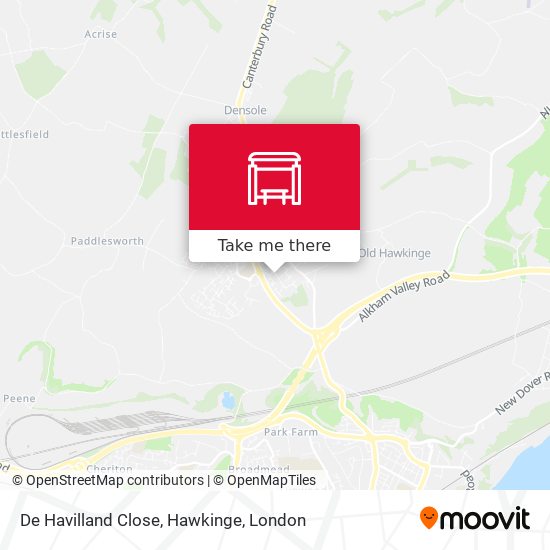 De Havilland Close, Hawkinge map